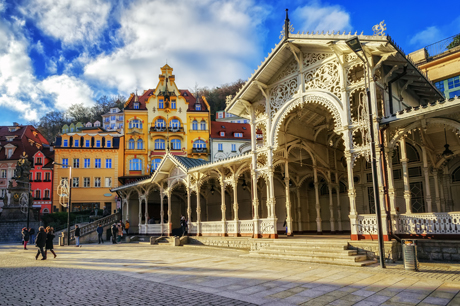 Karlovy Vary, Carlsbad, famous resort town in Bohemia, Czech Republic VLW on Tour Erzgebirge